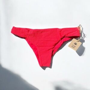 🌻NEW w.tags Free People x Toast Coral Classic Coverage Bikini Bottom Size Small